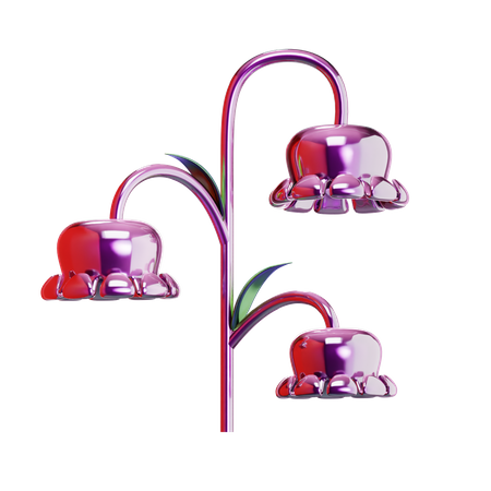 Metalic Pink Flowerr  3D Icon