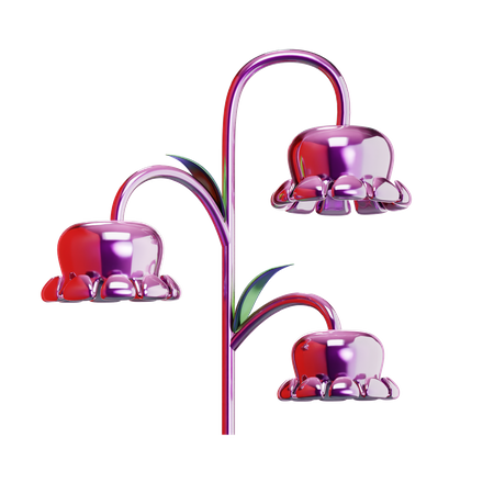 Metalic Pink Flowerr  3D Icon