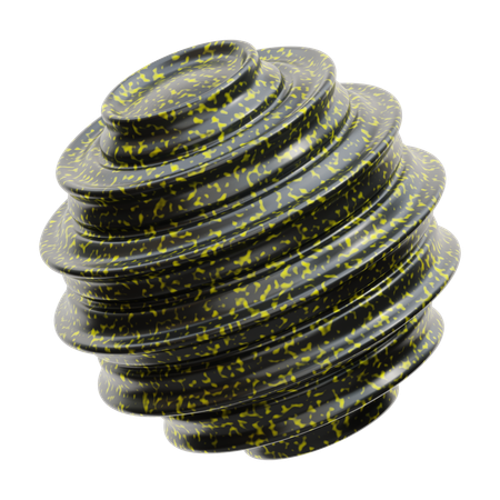 Metalic Spiral Abstract Shape  3D Icon