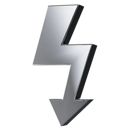 Metallischer Blitzschlagpfeil  3D Icon