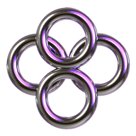 Metallic Abstract Shape  3D Icon