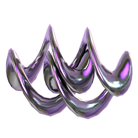 Metallic Abstract Shape  3D Icon