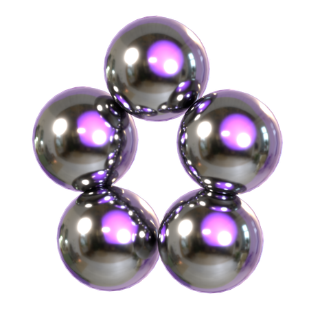 Metallic Abstract Shape  3D Icon