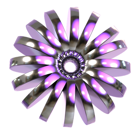 Metallic Abstract Shape  3D Icon