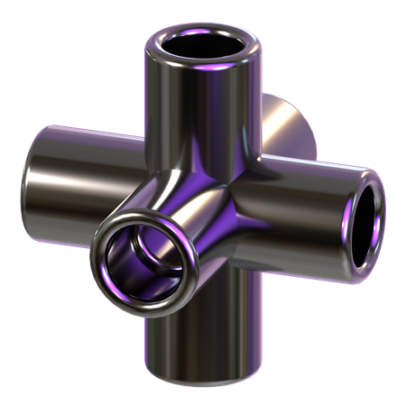 Metallic Abstract Shape  3D Icon