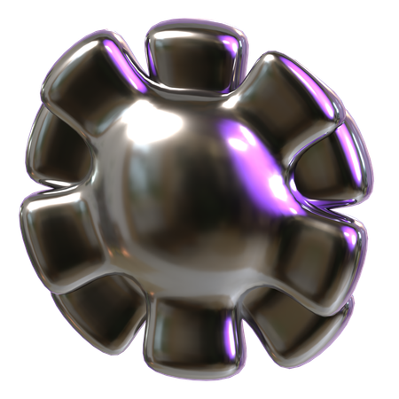 Metallic Abstract Shape  3D Icon