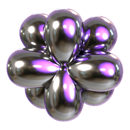 Metallic Abstract Shape  3D Icon