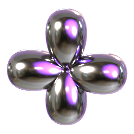 Metallic Abstract Shape  3D Icon