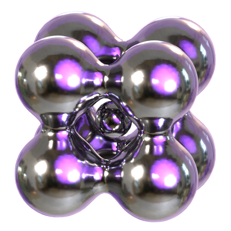 Metallic Abstract Shape  3D Icon