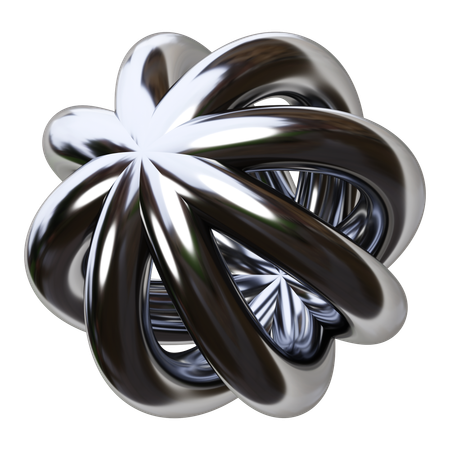 Metallic Abstract Shape  3D Icon