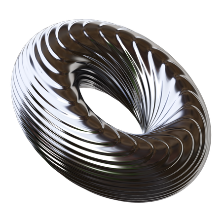 Metallic Abstract Shape  3D Icon