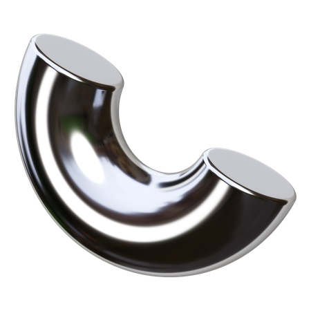 Metallic Abstract Shape  3D Icon