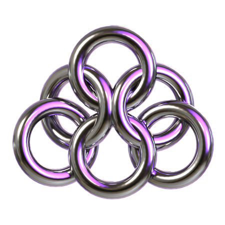 Metallic Abstract Shape  3D Icon