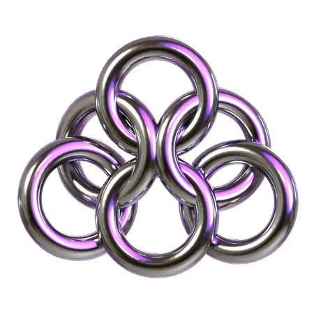 Metallic Abstract Shape  3D Icon