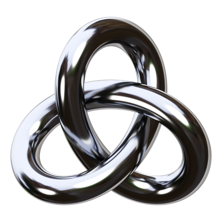 Metallic Abstract Shape  3D Icon