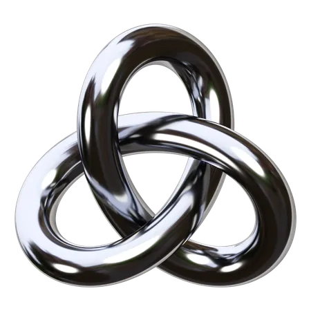 Metallic Abstract Shape  3D Icon