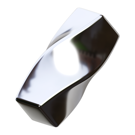 Metallic Abstract Shape  3D Icon