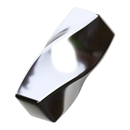 Metallic Abstract Shape  3D Icon