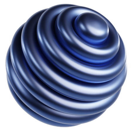 Metallic Abstract Sphere  3D Icon