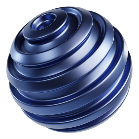 Metallic Abstract Sphere  3D Icon