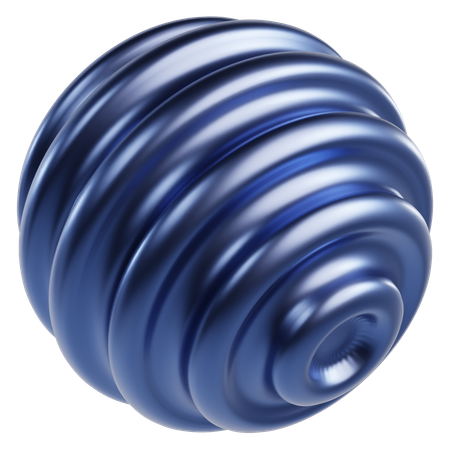 Metallic Abstract Sphere  3D Icon