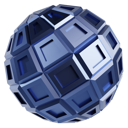 Metallic Abstract Sphere  3D Icon