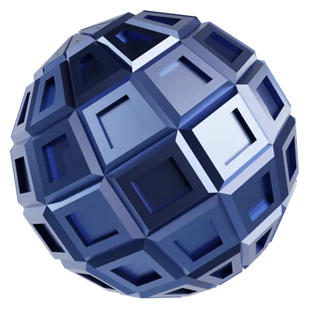 Metallic Abstract Sphere  3D Icon