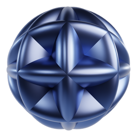 Metallic Abstract Sphere  3D Icon