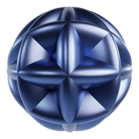 Metallic Abstract Sphere  3D Icon