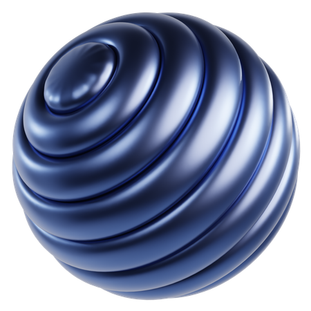 Metallic Abstract Sphere  3D Icon