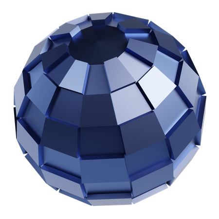 Metallic Abstract Sphere  3D Icon