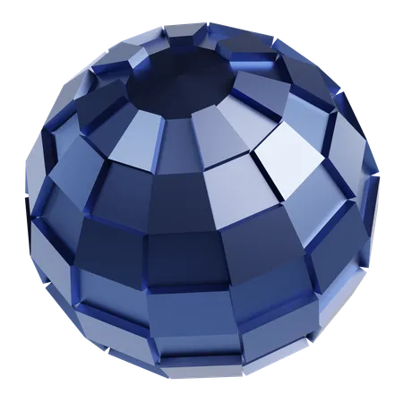 Metallic Abstract Sphere  3D Icon