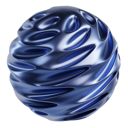 Metallic Abstract Sphere  3D Icon