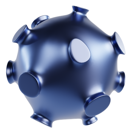 Metallic Abstract Sphere  3D Icon