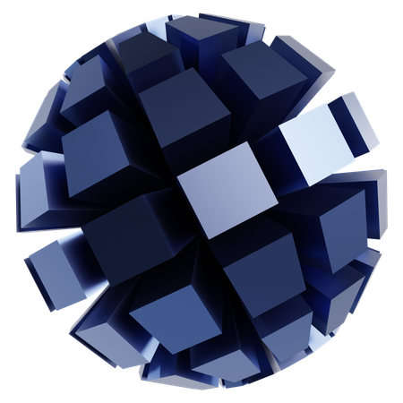 Metallic Abstract Sphere  3D Icon