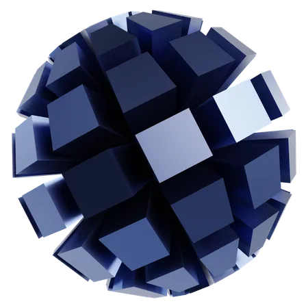 Metallic Abstract Sphere  3D Icon