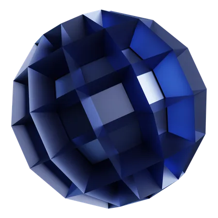 Metallic Abstract Sphere  3D Icon