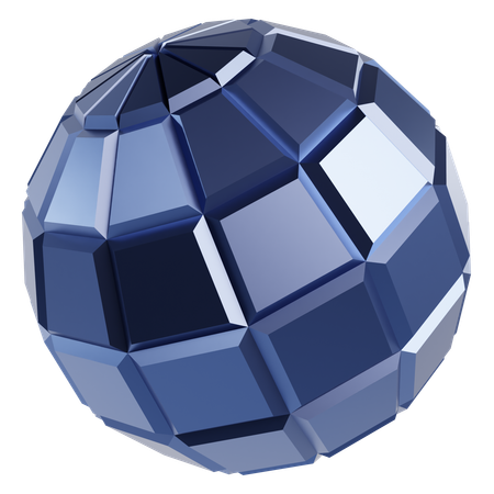 Metallic Abstract Sphere  3D Icon