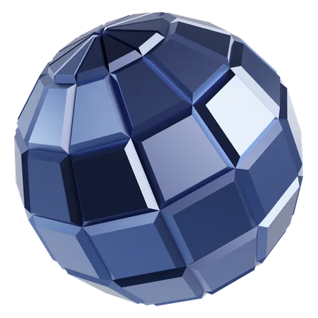 Metallic Abstract Sphere  3D Icon