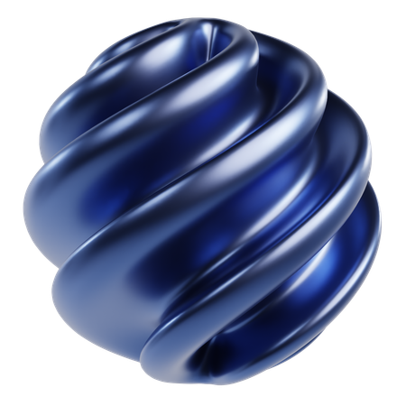 Metallic Abstract Sphere  3D Icon