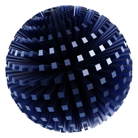 Metallic Abstract Sphere  3D Icon