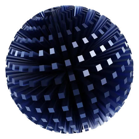 Metallic Abstract Sphere  3D Icon