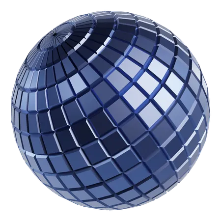 Metallic Abstract Sphere  3D Icon