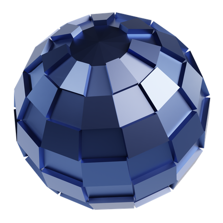 Metallic Abstract Sphere  3D Icon