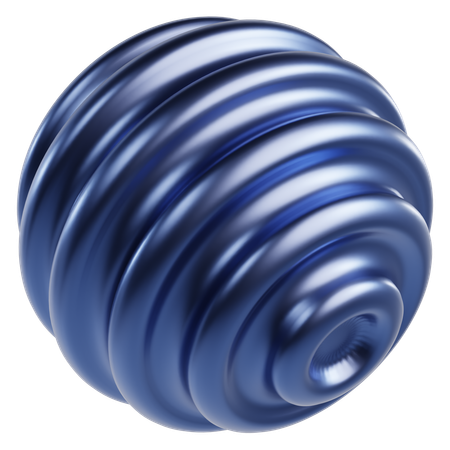 Metallic Abstract Sphere  3D Icon