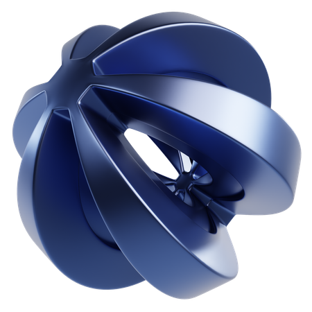 Metallic Abstract Sphere  3D Icon
