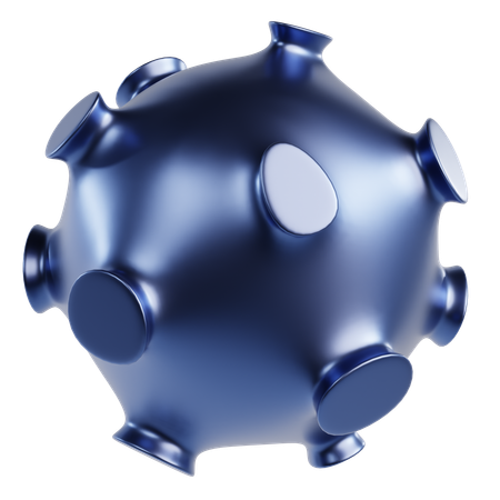 Metallic Abstract Sphere  3D Icon