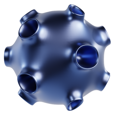 Metallic Abstract Sphere  3D Icon