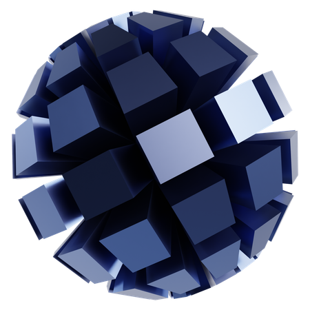 Metallic Abstract Sphere  3D Icon