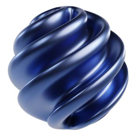 Metallic Abstract Sphere  3D Icon